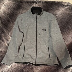 The North Face Heather Gray Softshell Jacket with Chest Logo